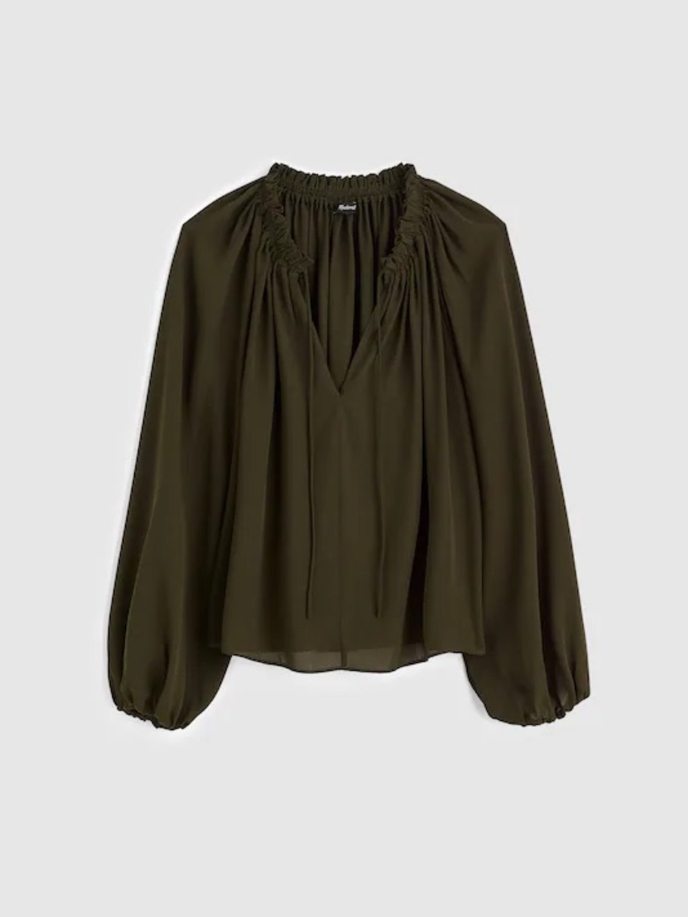 Madewell Olive Peasant Blouse